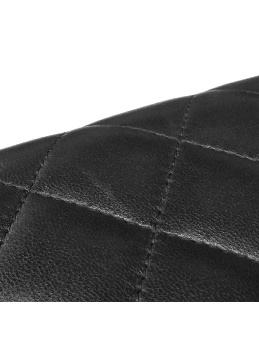 Chanel Chain Wallet Quilted Lambskin Black Silver CC Logo 24 Shoulder
